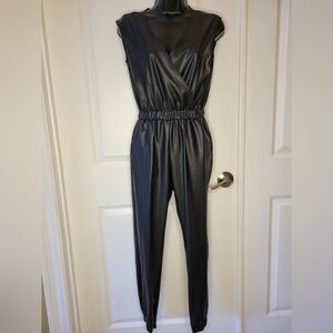 Faux leather Sleeveless Jumper